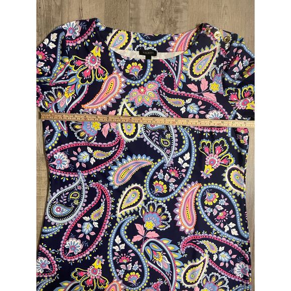 Talbots Effortless Jersey Shift Dress - Blossom Paisley Size Medium - Picture 5 of 11